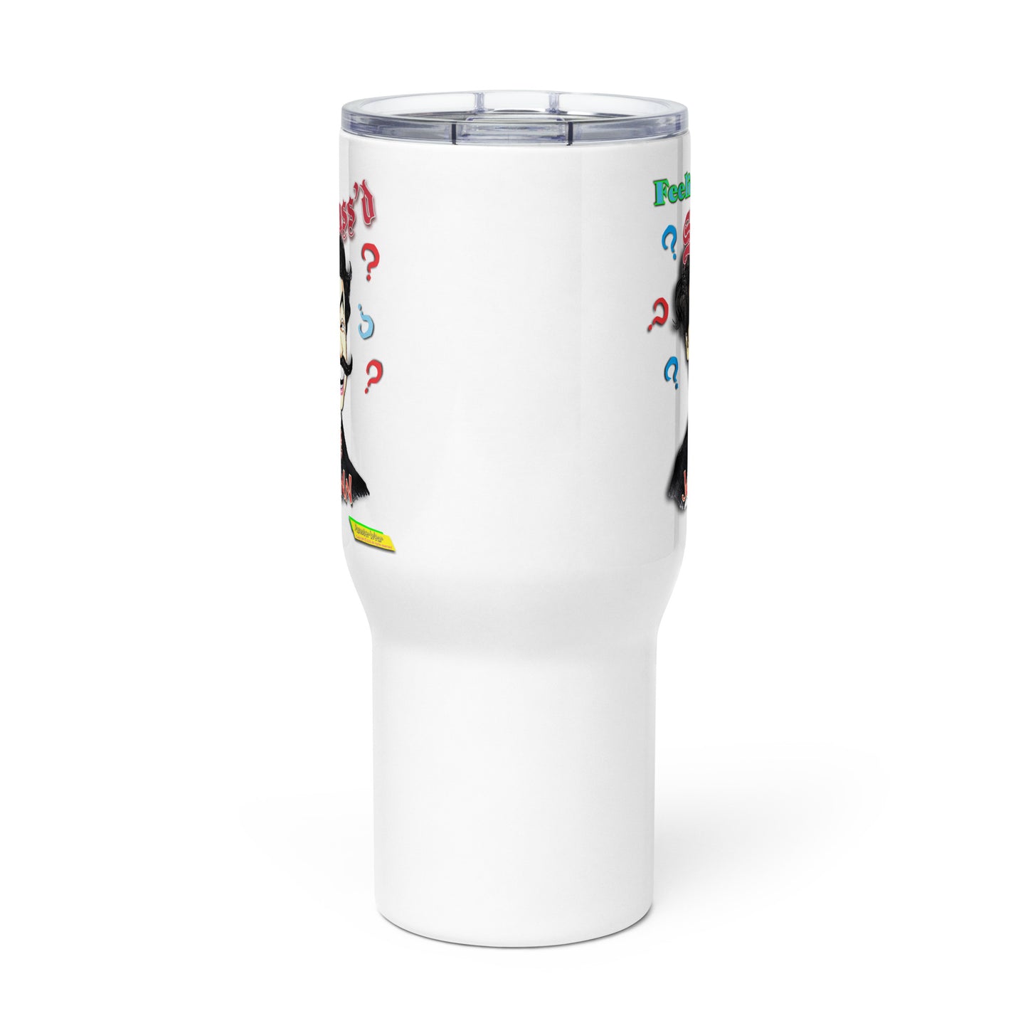 FEELING STRAUSS'D | Travel Mug with Handle, 25oz