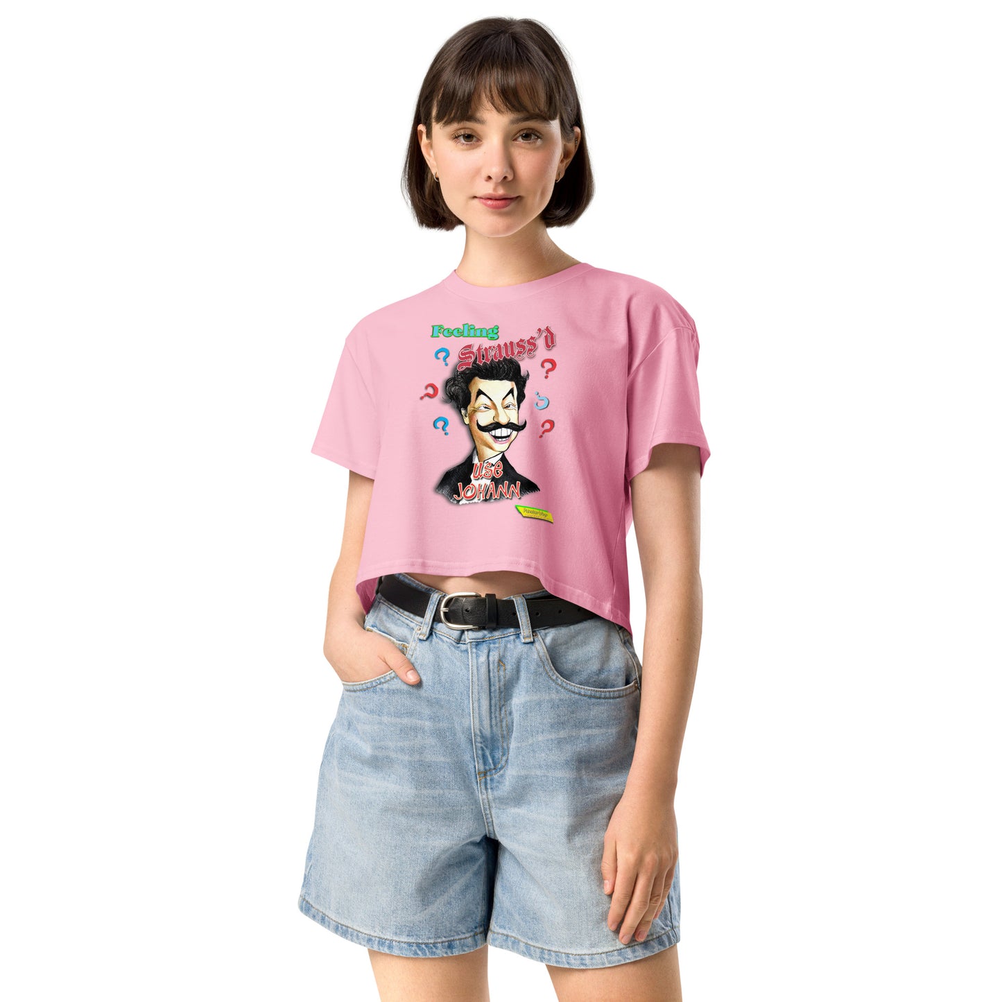 FEELING STRAUSS'D | Women's Crop Top Crew Neck t-shirt
