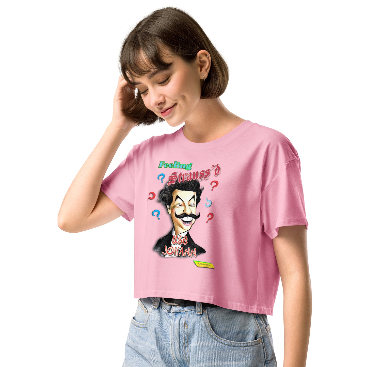 FEELING STRAUSS'D | Women's Crop Top Crew Neck t-shirt