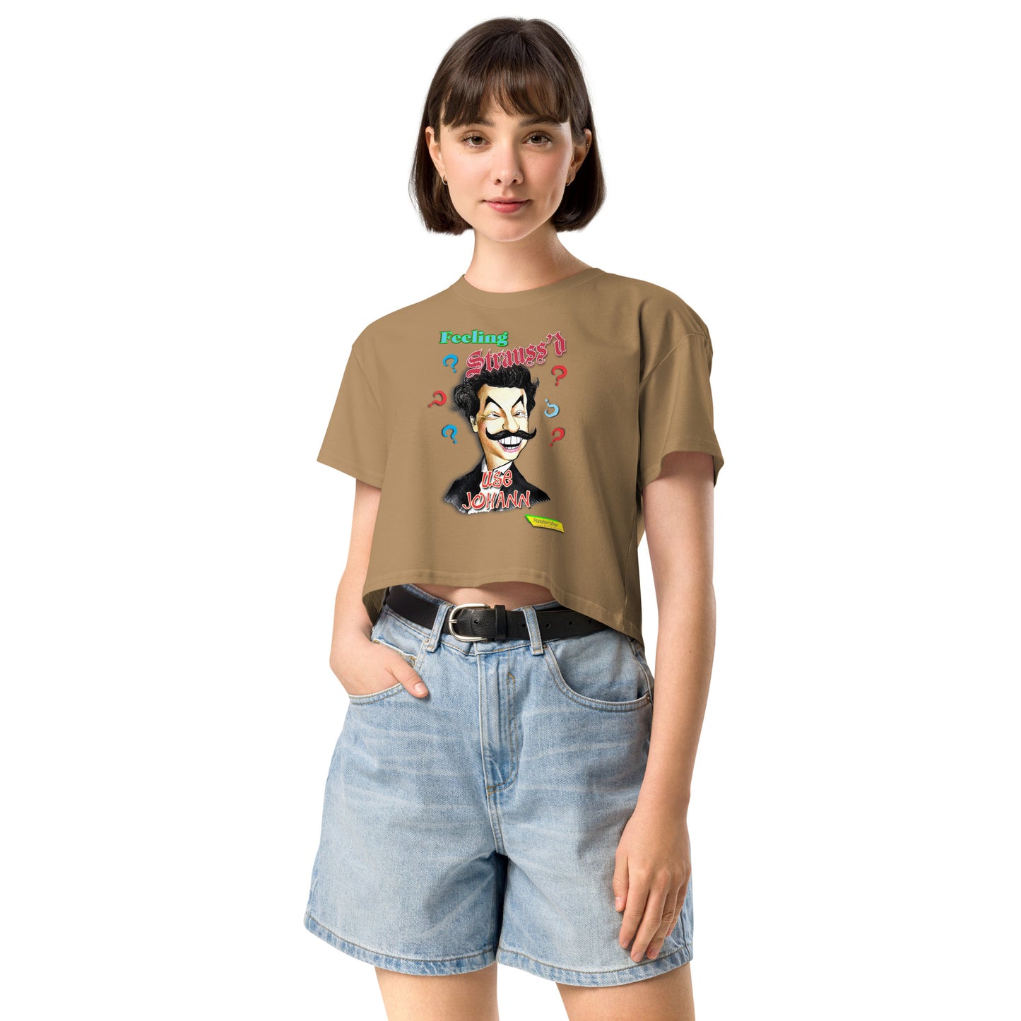 FEELING STRAUSS'D | Women's Crop Top Crew Neck t-shirt