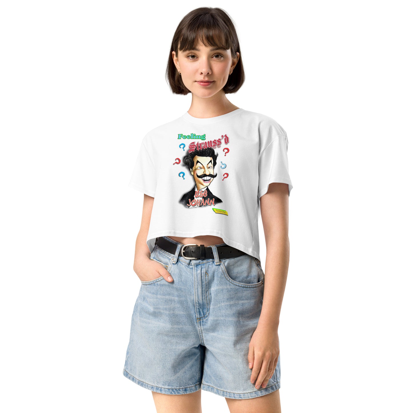FEELING STRAUSS'D | Women's Crop Top Crew Neck t-shirt