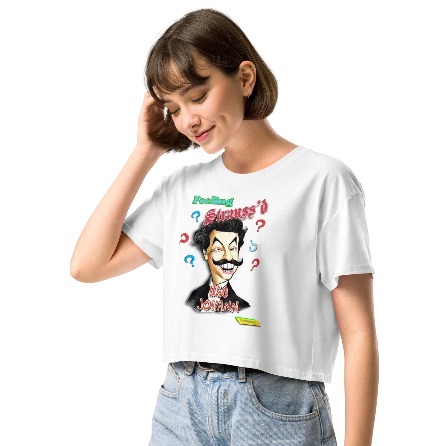 FEELING STRAUSS'D | Women's Crop Top Crew Neck t-shirt