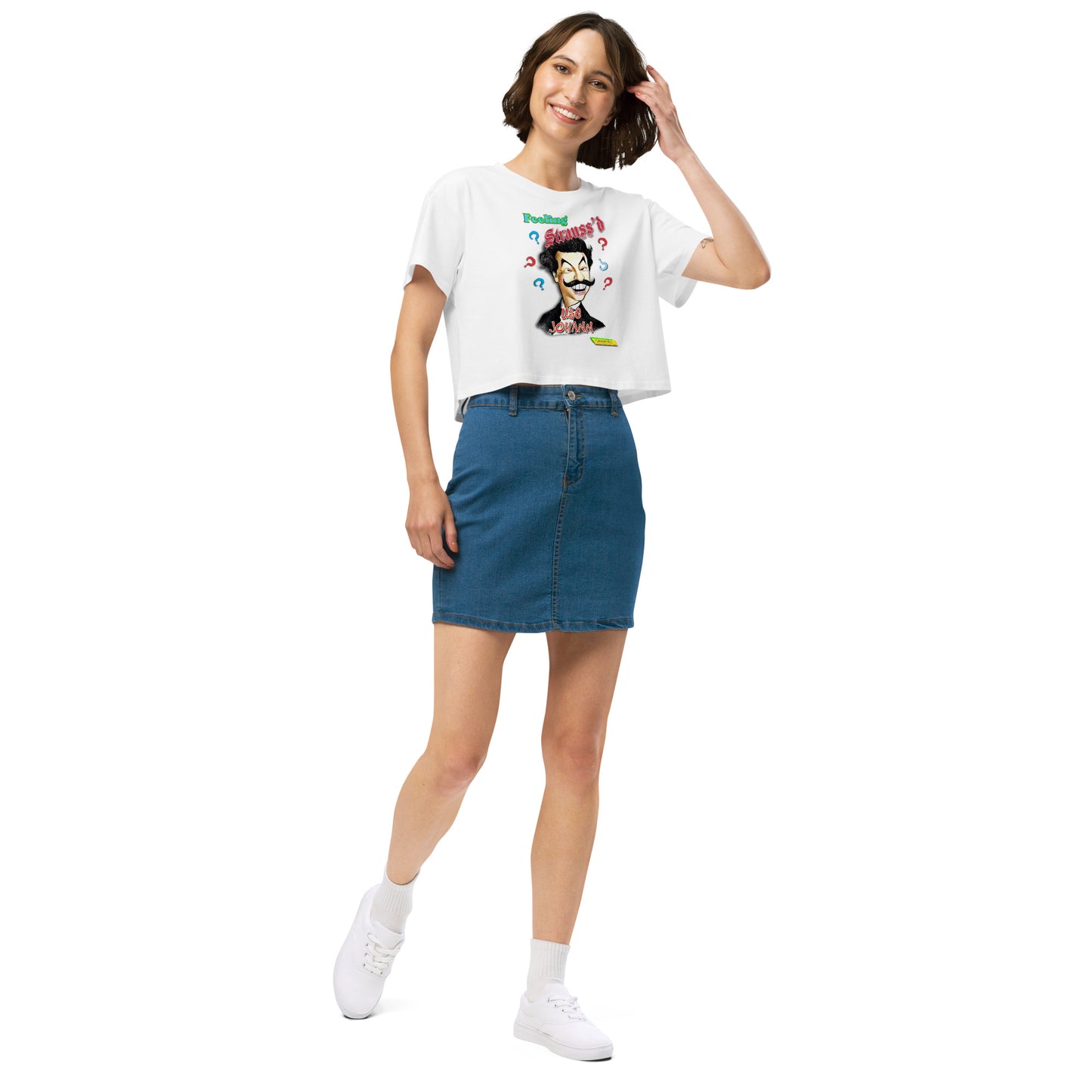 FEELING STRAUSS'D | Women's Crop Top Crew Neck t-shirt
