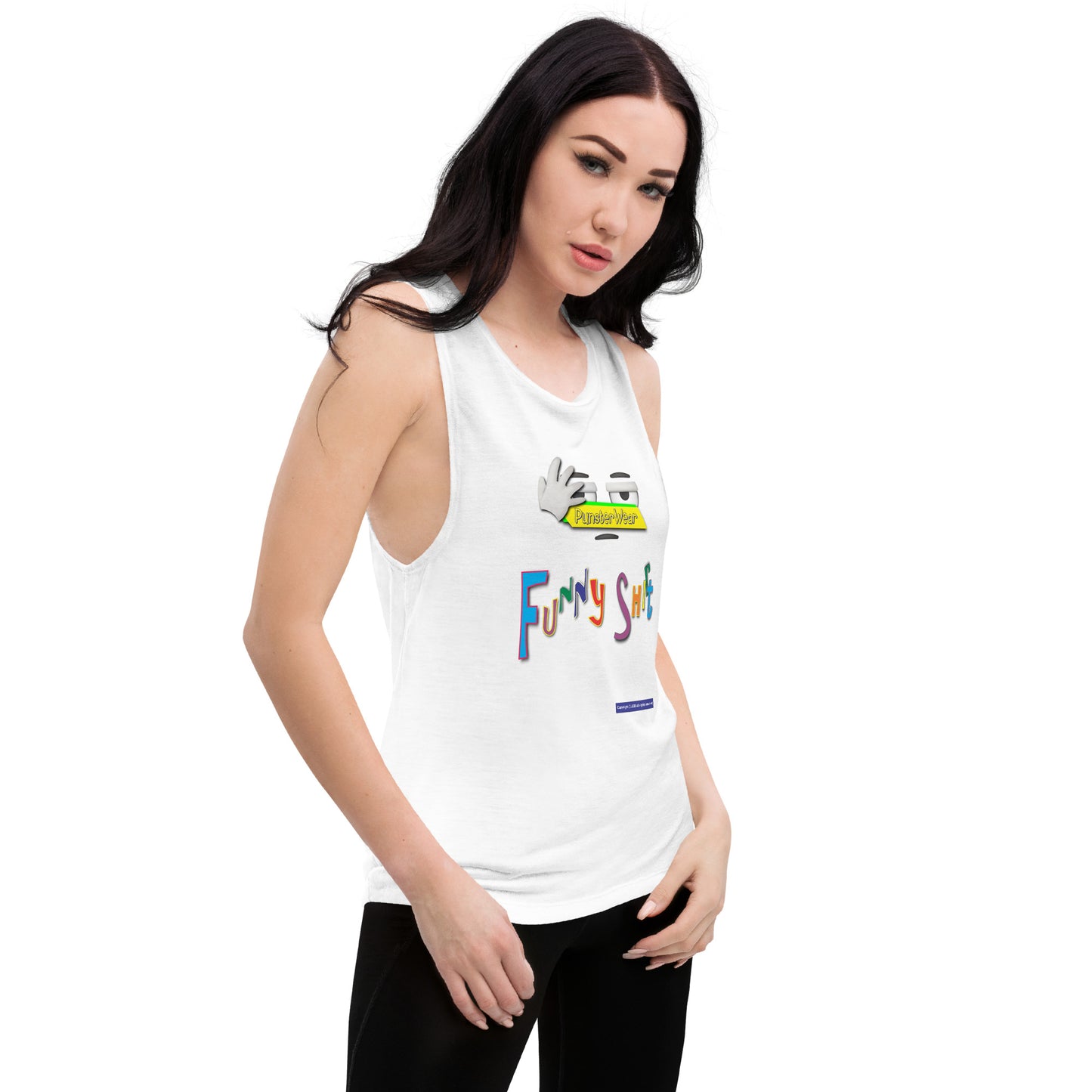 PunsterWear Funny Shi(r)t Logo (Top) | Women's Muscle Tank Top