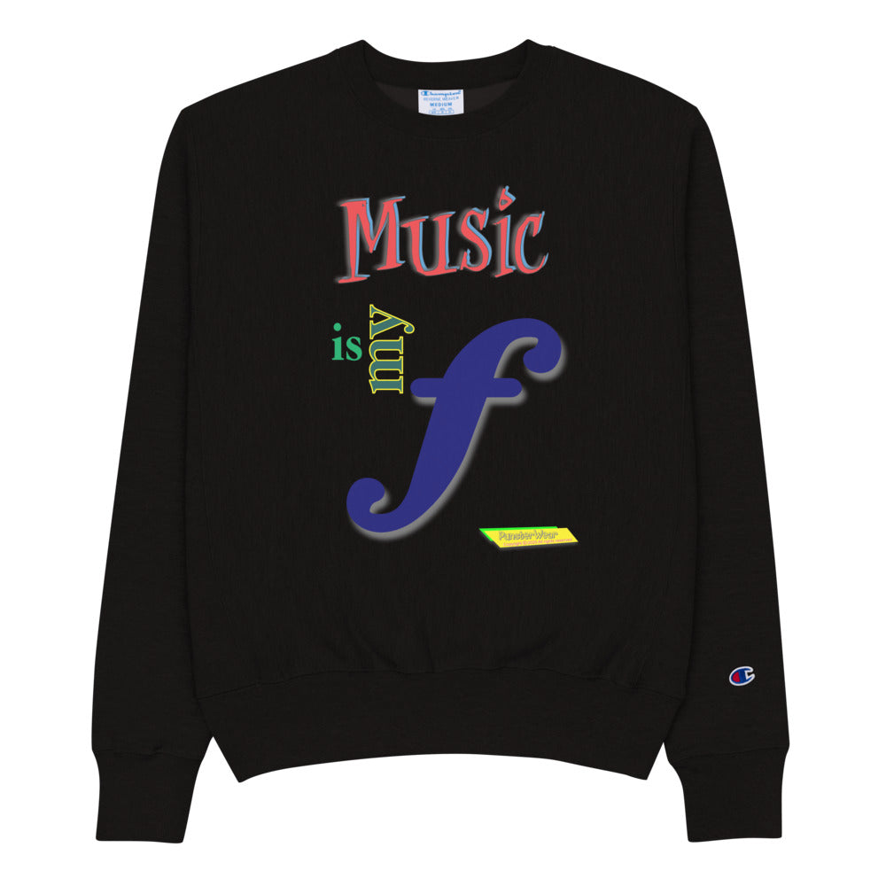 MUSIC IS MY F (FORTE) | Men's Champion Crew Neck Sweatshirt