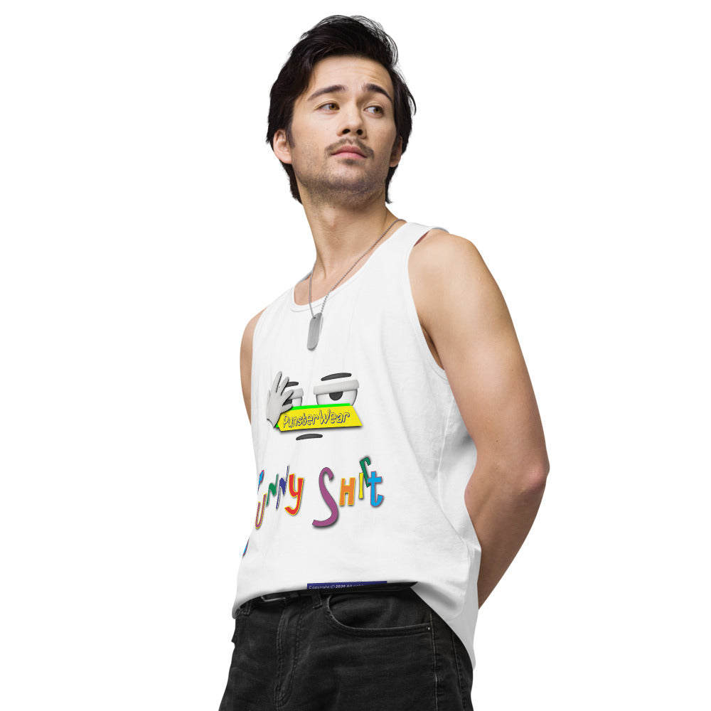 PunsterWear Funny Shi(r)t Logo (Bottom) | Men's Premium Tank Top