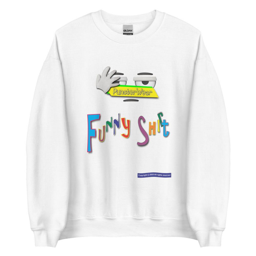 PunsterWear Funny Shi(r)t Logo (Bottom) | Unisex Crew Neck Sweatshirt