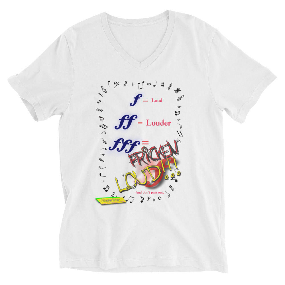 Triple Forte (FFF) – FRICKEN LOUD | Unisex Short Sleeve V-Neck T-Shirt