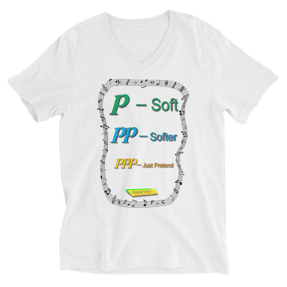 Triple Pianisimmo (PPP) – JUST PRETEND | Unisex Short Sleeve V-Neck T-Shirt