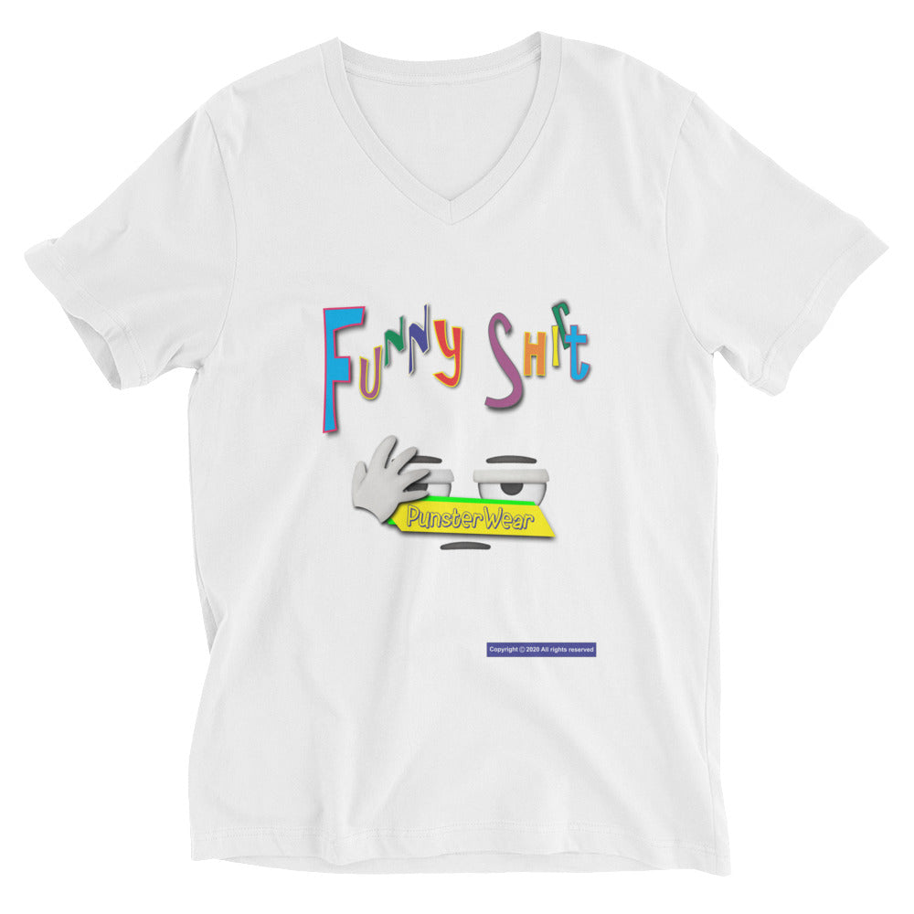 PunsterWear Funny Shi(r)t Logo (Top) | Unisex Short Sleeve V-Neck T-Shirt