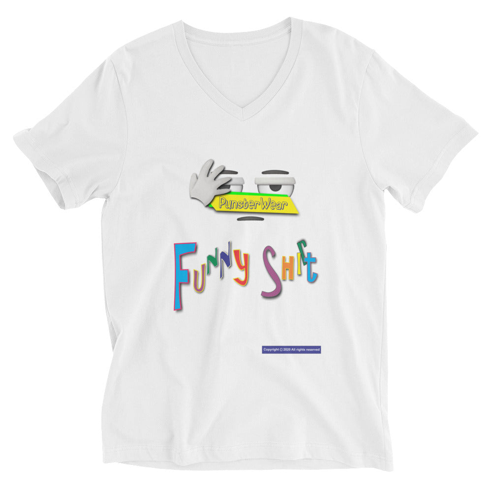 PunsterWear Funny Shi(r)t Logo (Bottom) | Unisex Short Sleeve V-Neck T-Shirt