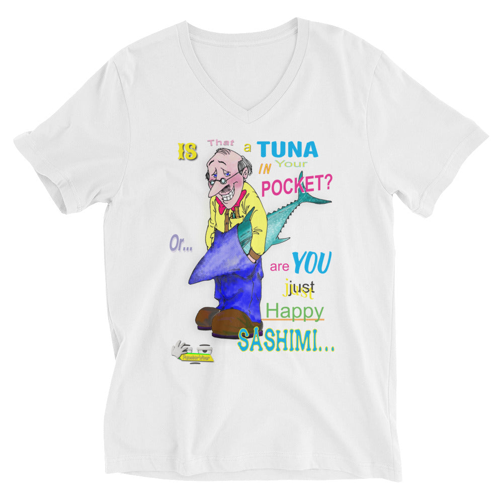 Happy Sashimi | Unisex Short Sleeve V-Neck T-Shirt