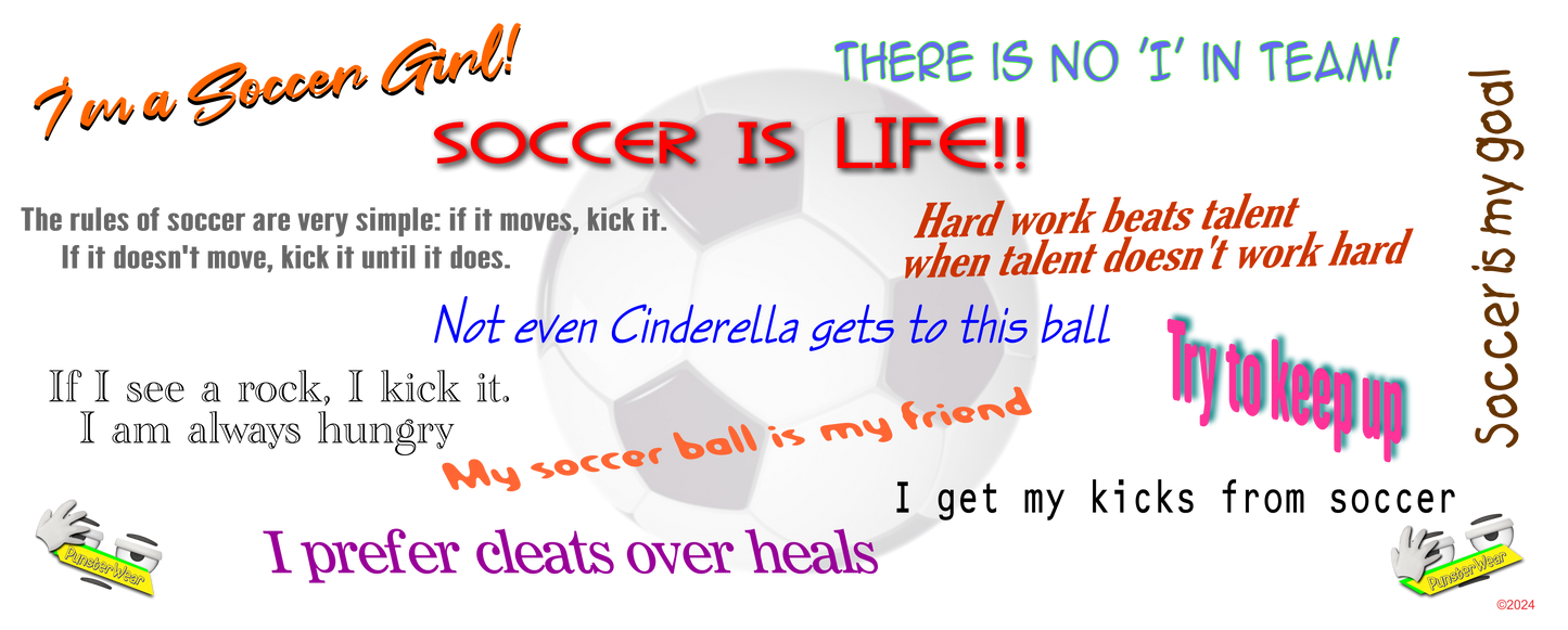 SOCCER IS LIFE (for girl/woman)  |   White glossy mug, 11oz & 15oz & 20oz