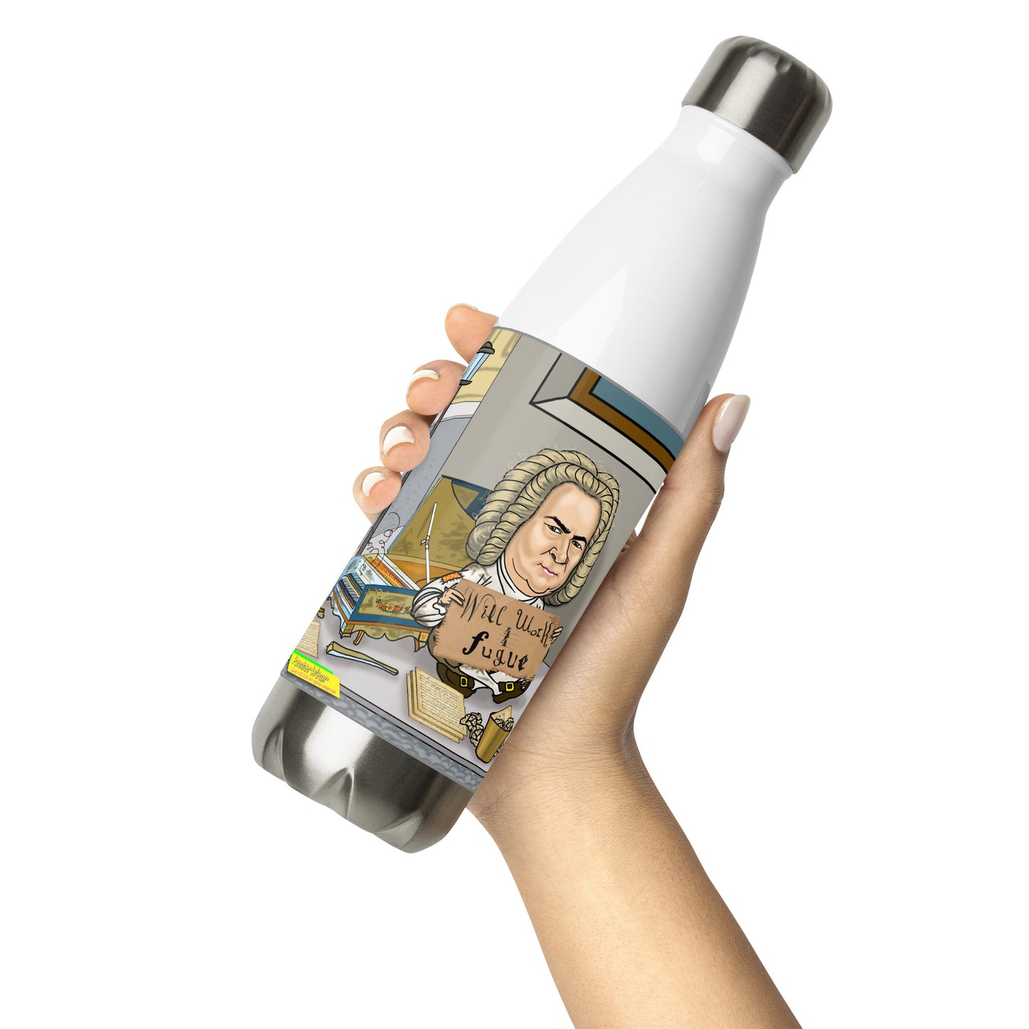WILL WORK FOR FUGUE  |  Stainless Steel Water Bottle, 17oz