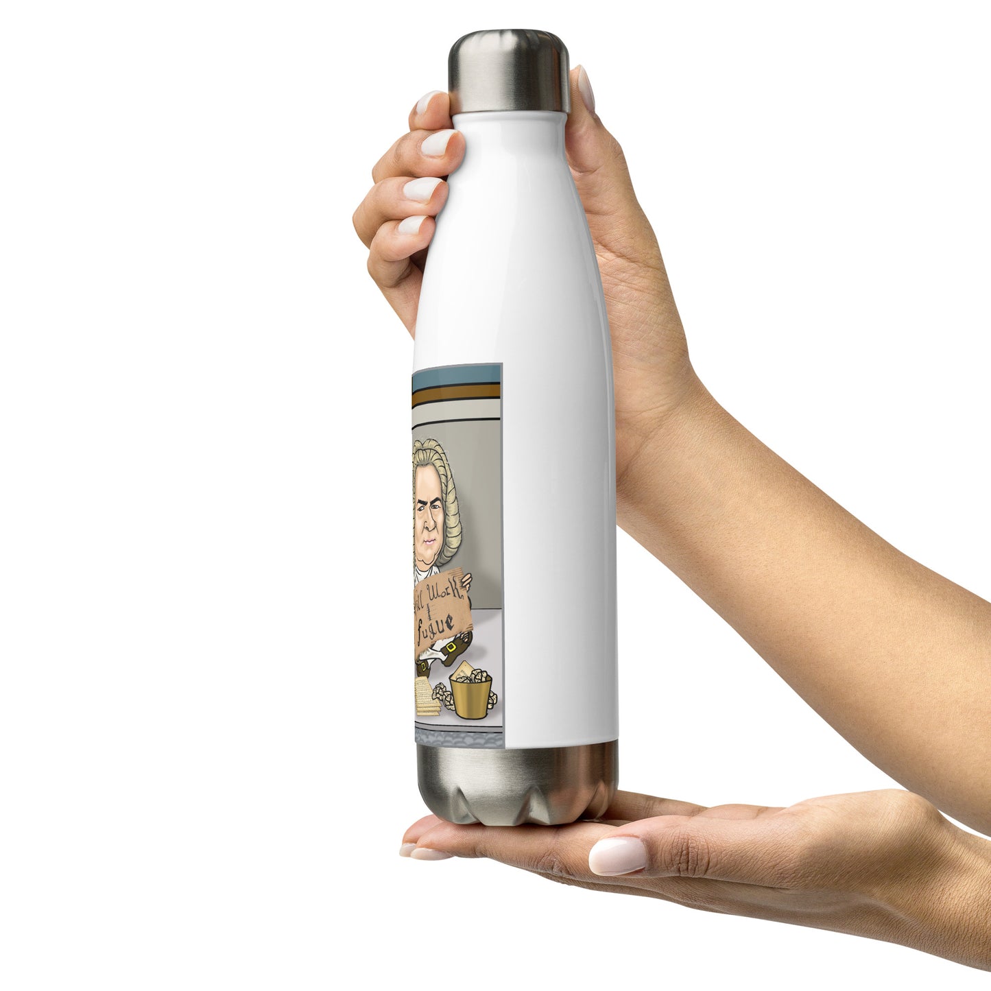 WILL WORK FOR FUGUE  |  Stainless Steel Water Bottle, 17oz