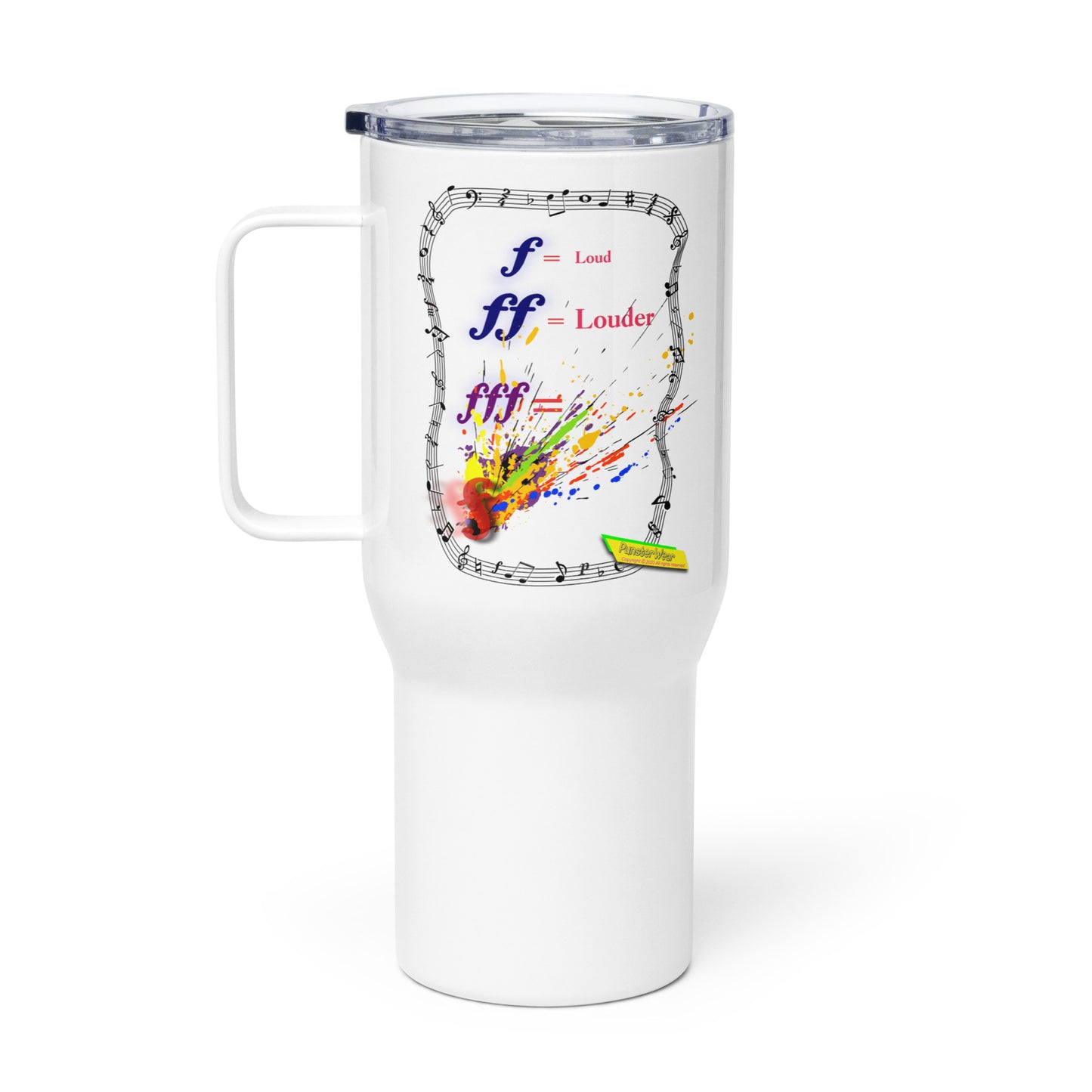Triple Forte (FFF)-SPLAT  |  Travel Mug with Handle, 25oz