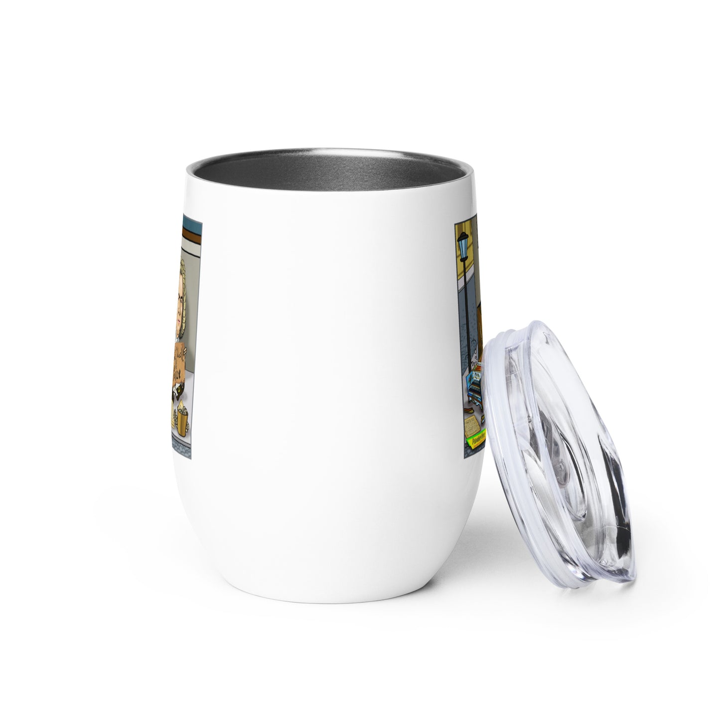 WILL WORK FOR FUGUE  |  Stainless Steel Wine Tumbler, 12oz