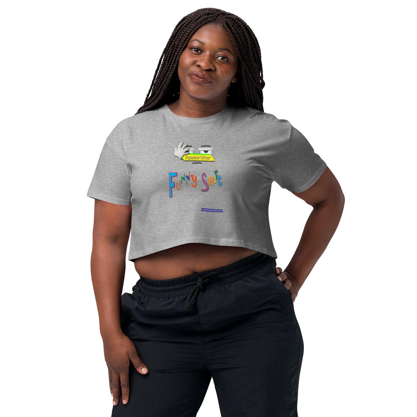 PunsterWear Funny Shi(r)t Logo (Top)  |  Women's Crop Top Crew Neck t-shirt