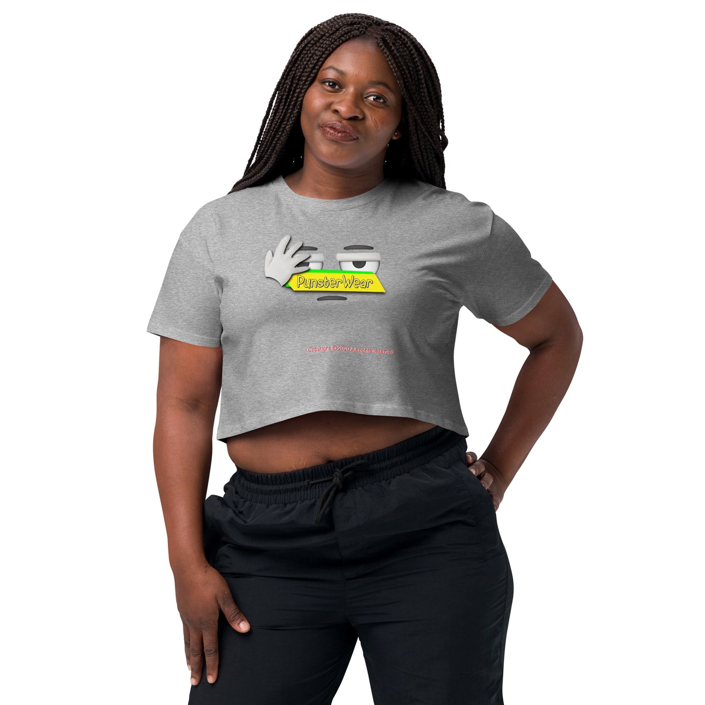 PunsterWear Logo  |  Women's Crop Top Crew Neck t-shirt