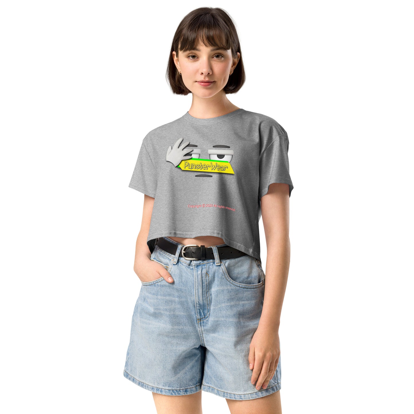PunsterWear Logo  |  Women's Crop Top Crew Neck t-shirt