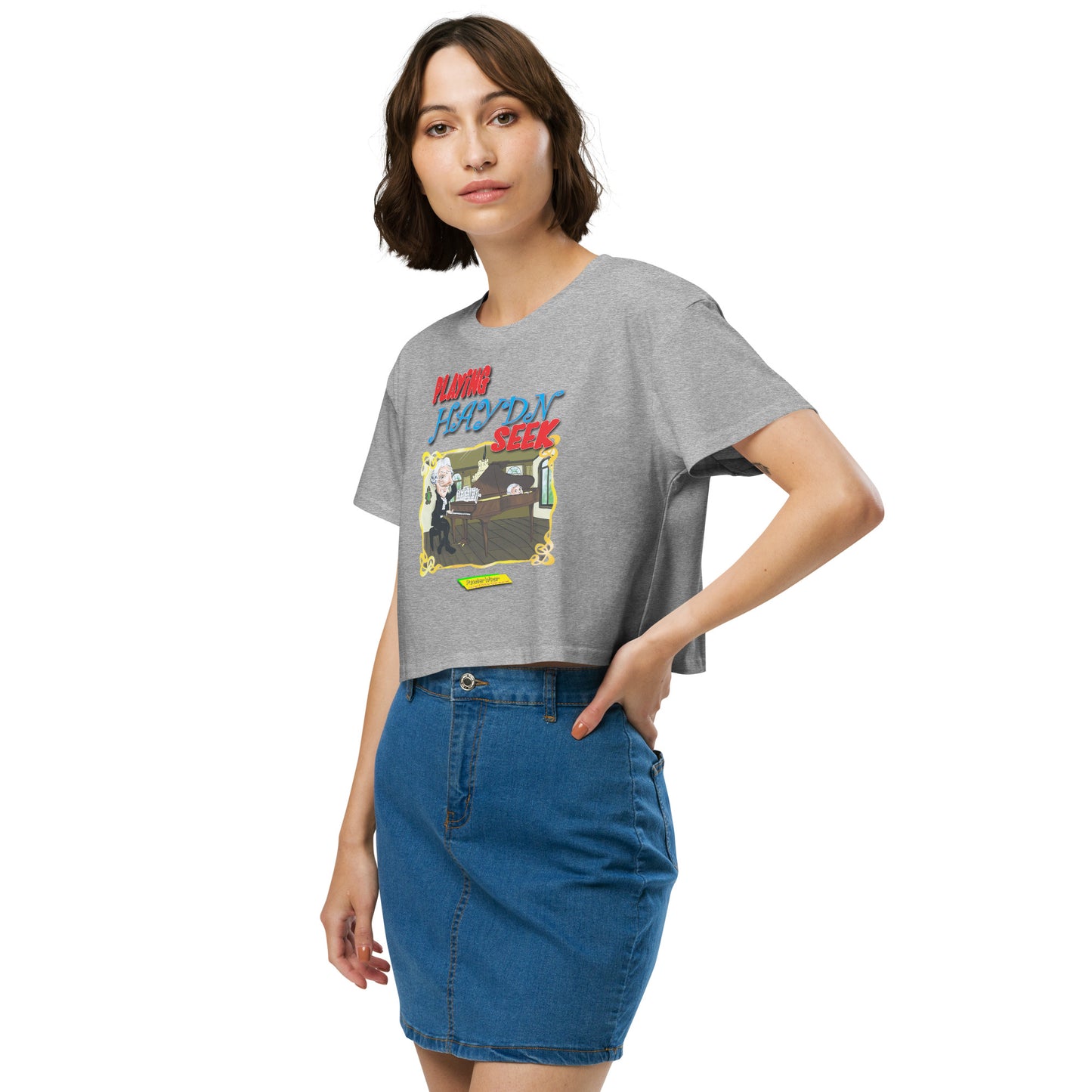 PLAYING HAYDN SEEK |  Women's Crop Top Crew Neck t-shirt