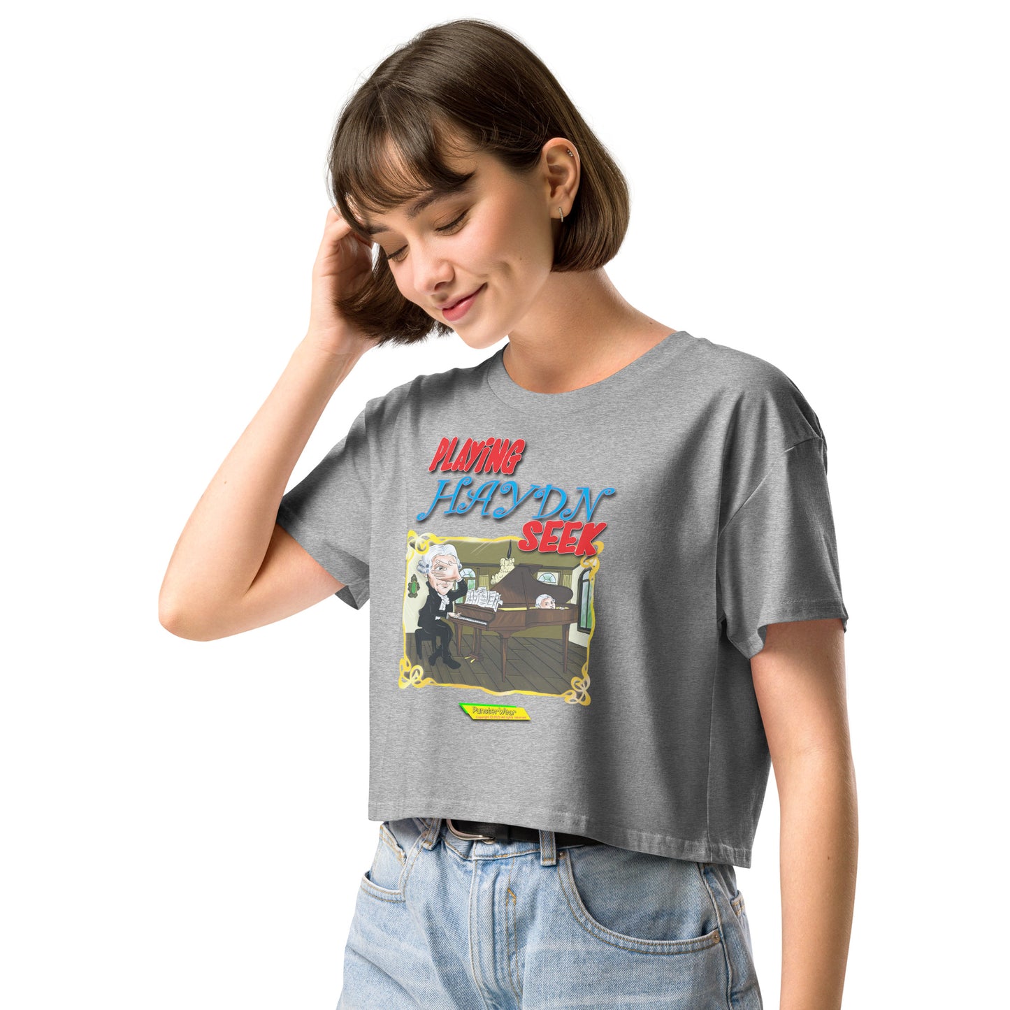 PLAYING HAYDN SEEK |  Women's Crop Top Crew Neck t-shirt