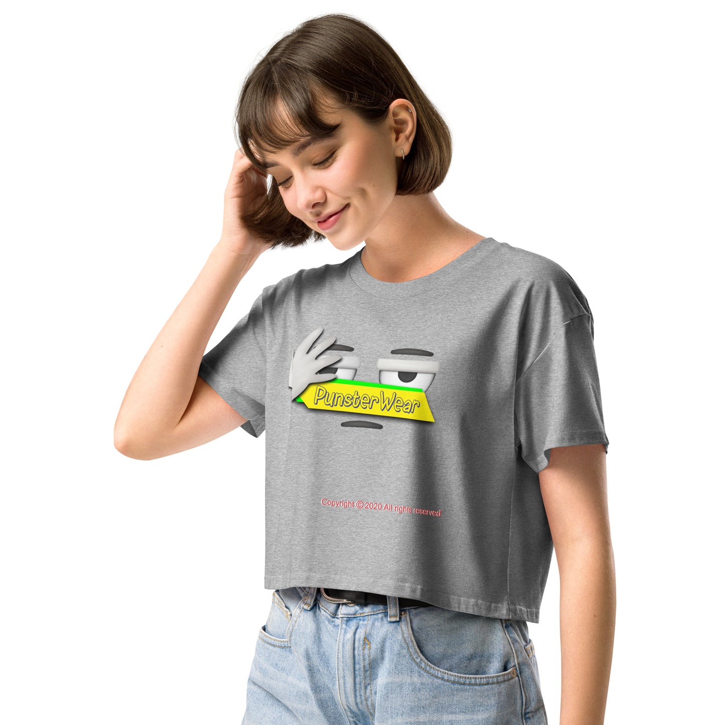 PunsterWear Logo  |  Women's Crop Top Crew Neck t-shirt
