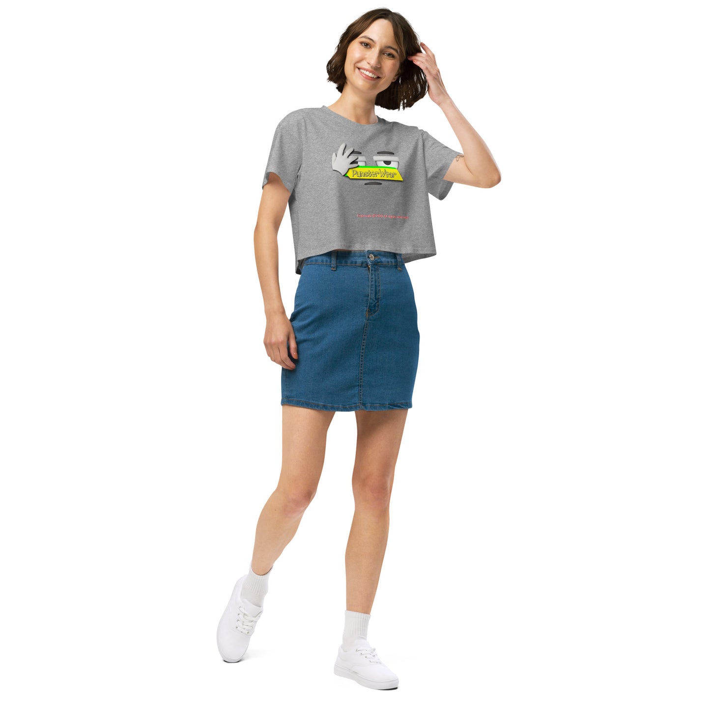 PunsterWear Logo  |  Women's Crop Top Crew Neck t-shirt