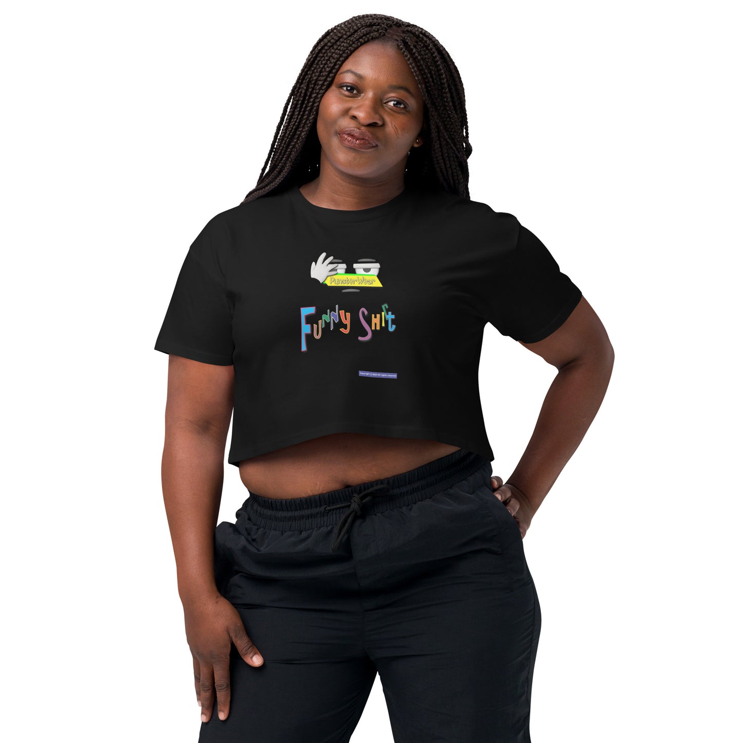 PunsterWear Funny Shi(r)t Logo (Top)  |  Women's Crop Top Crew Neck t-shirt