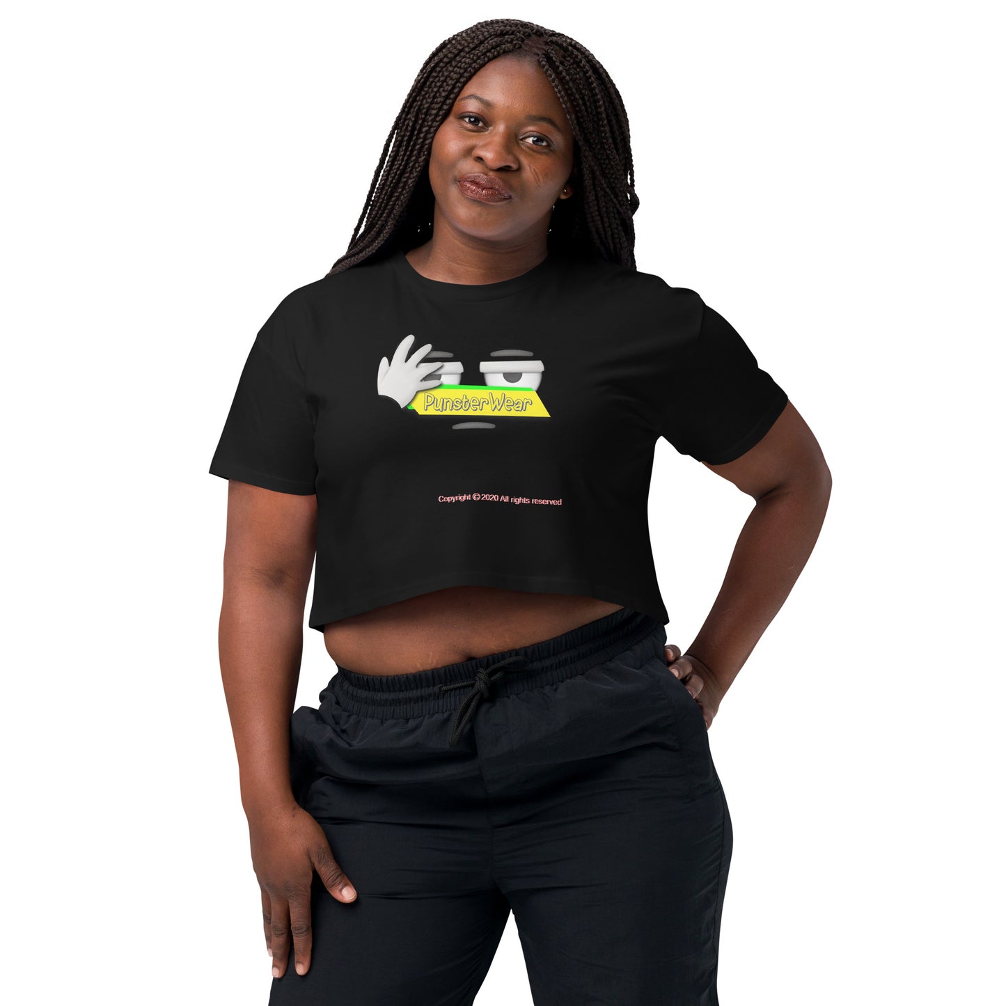PunsterWear Logo  |  Women's Crop Top Crew Neck t-shirt