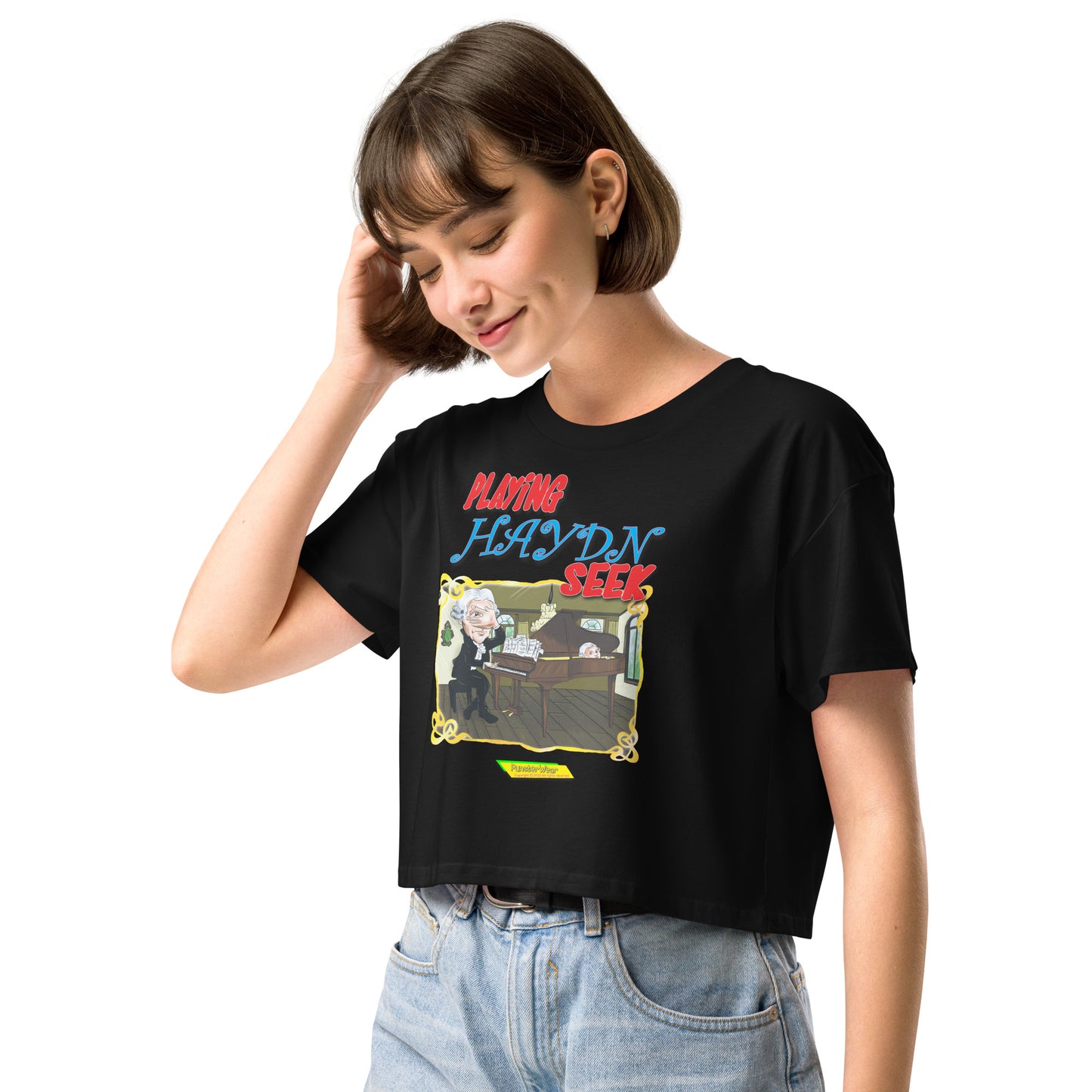 PLAYING HAYDN SEEK |  Women's Crop Top Crew Neck t-shirt