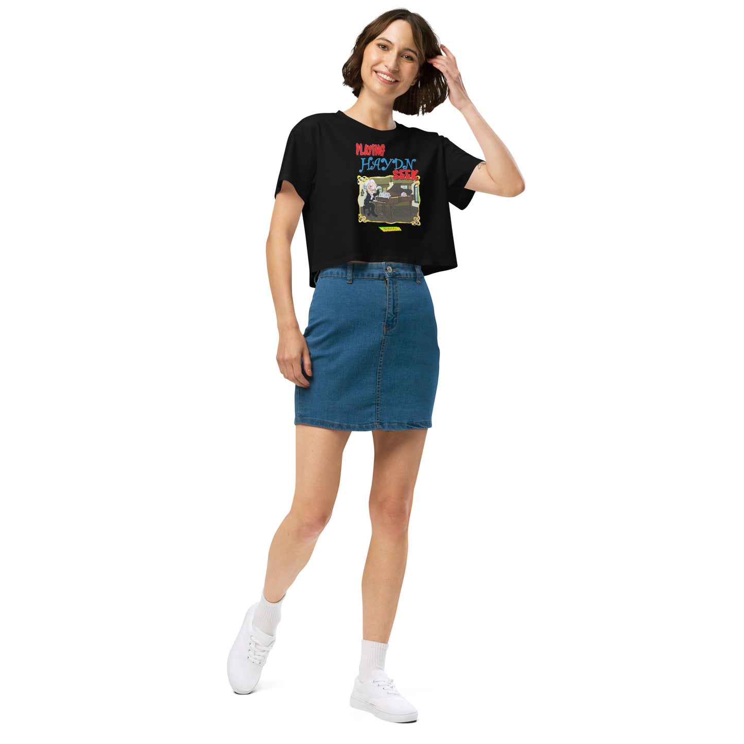 PLAYING HAYDN SEEK |  Women's Crop Top Crew Neck t-shirt
