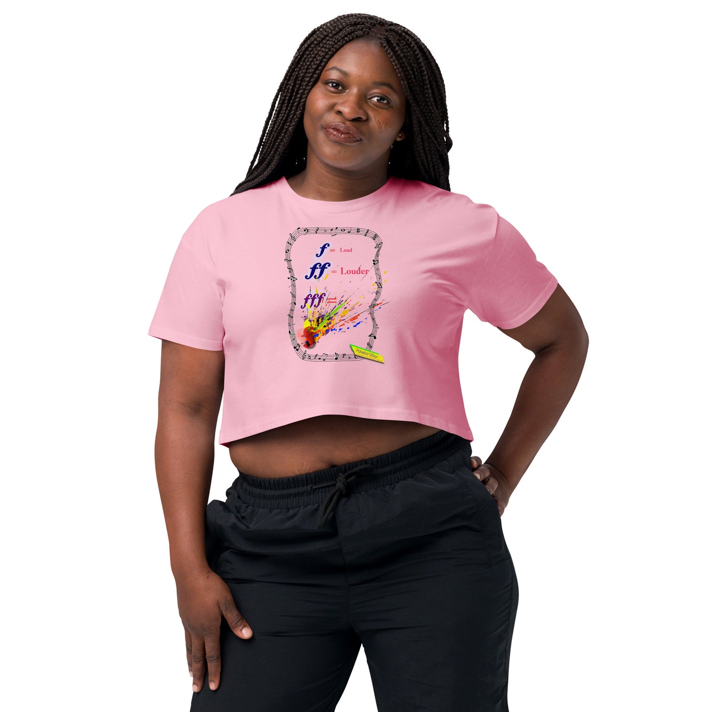 Triple Forte (FFF)-SPLAT  |  Women's Crop Top Crew Neck t-shirt
