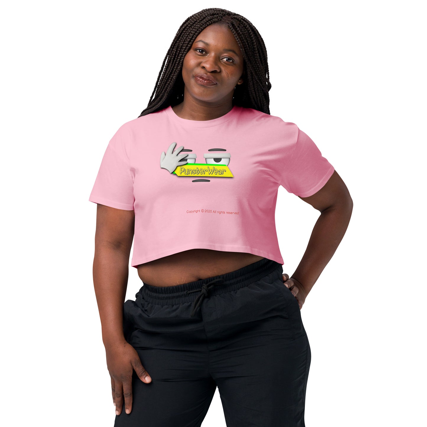 PunsterWear Logo  |  Women's Crop Top Crew Neck t-shirt