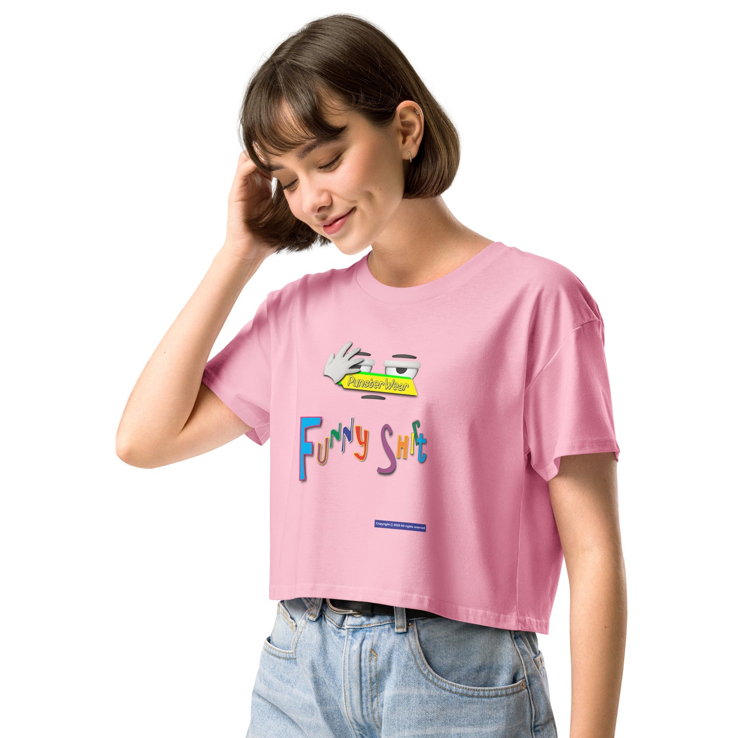 PunsterWear Funny Shi(r)t Logo (Top)  |  Women's Crop Top Crew Neck t-shirt