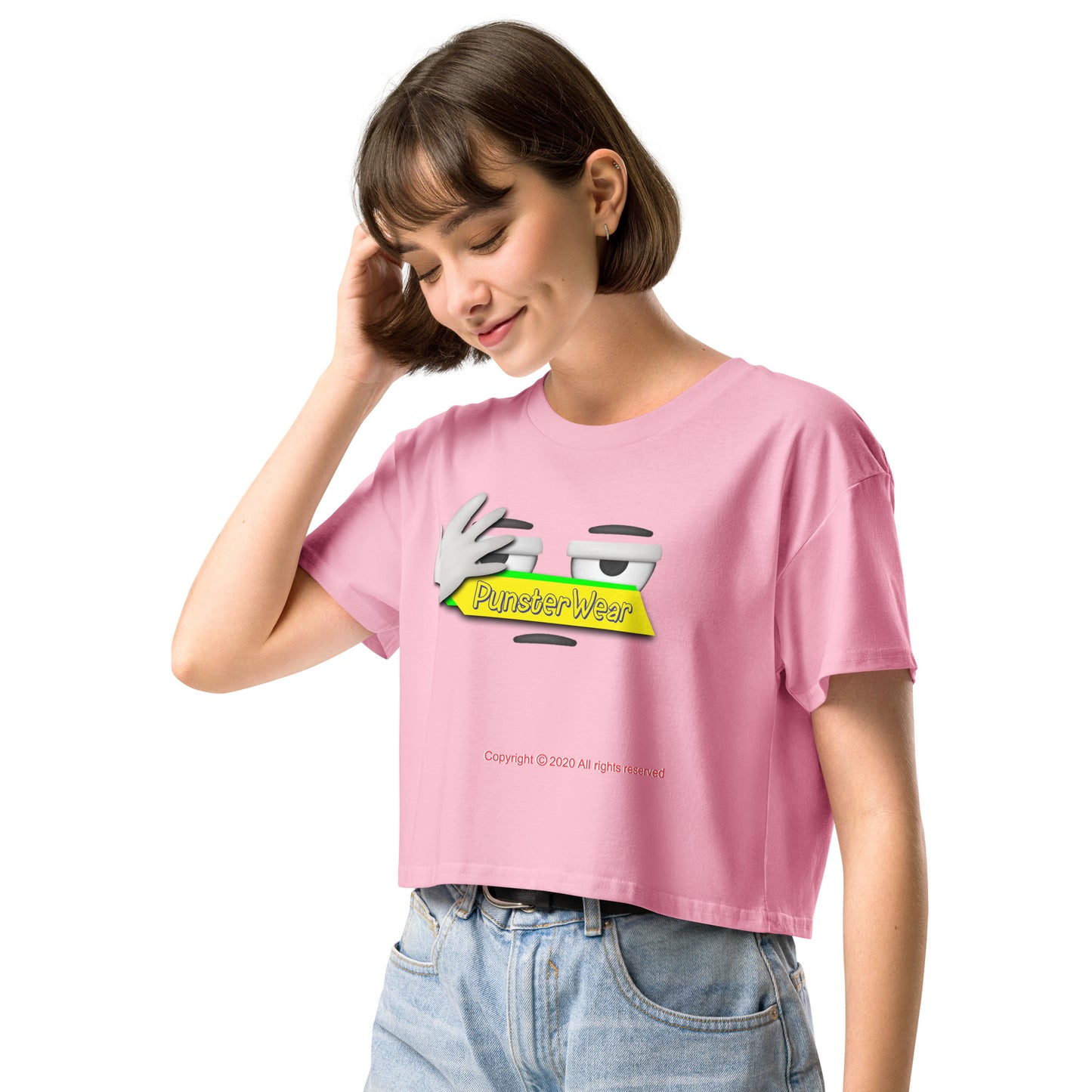 PunsterWear Logo  |  Women's Crop Top Crew Neck t-shirt