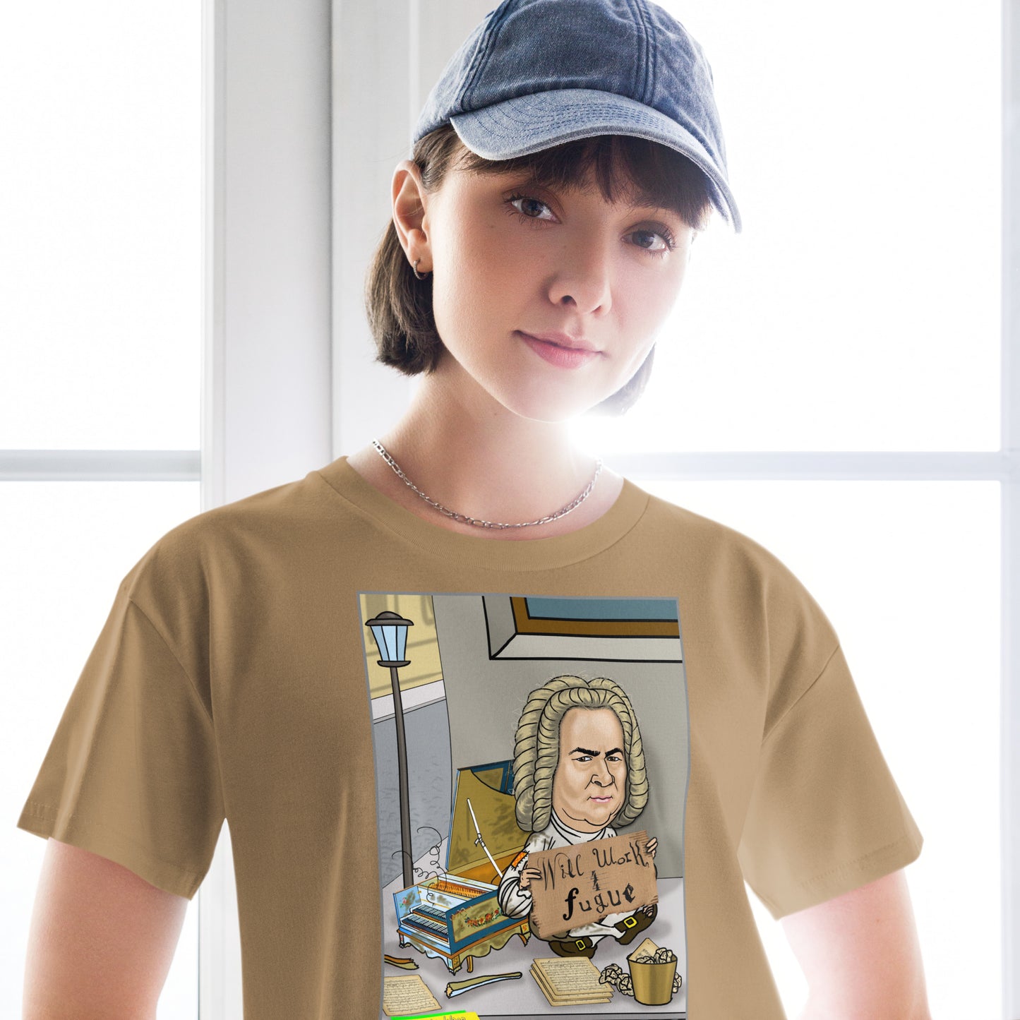 WILL WORK FOR FUGUE  |  Women's Crop Top Crew Neck t-shirt