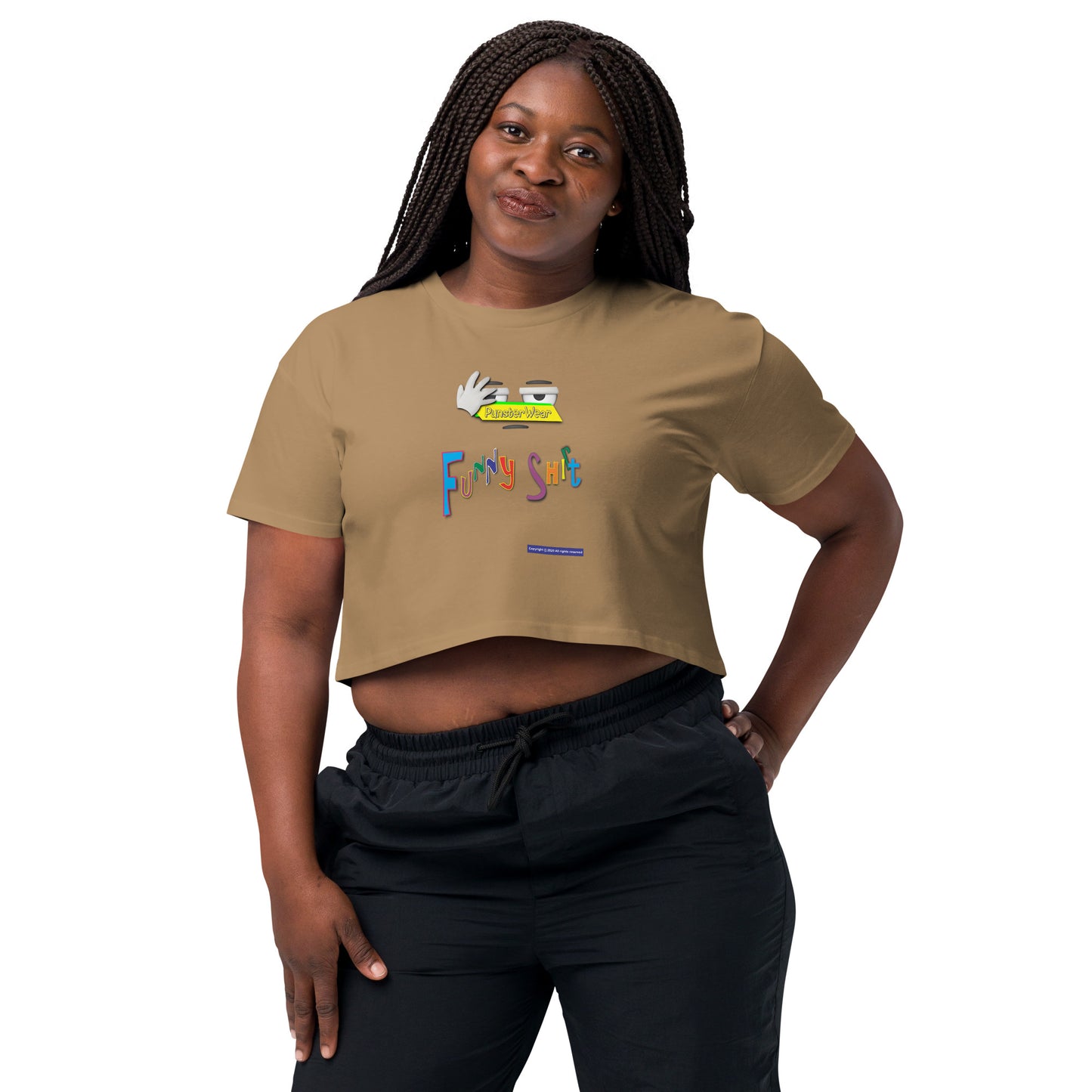 PunsterWear Funny Shi(r)t Logo (Top)  |  Women's Crop Top Crew Neck t-shirt