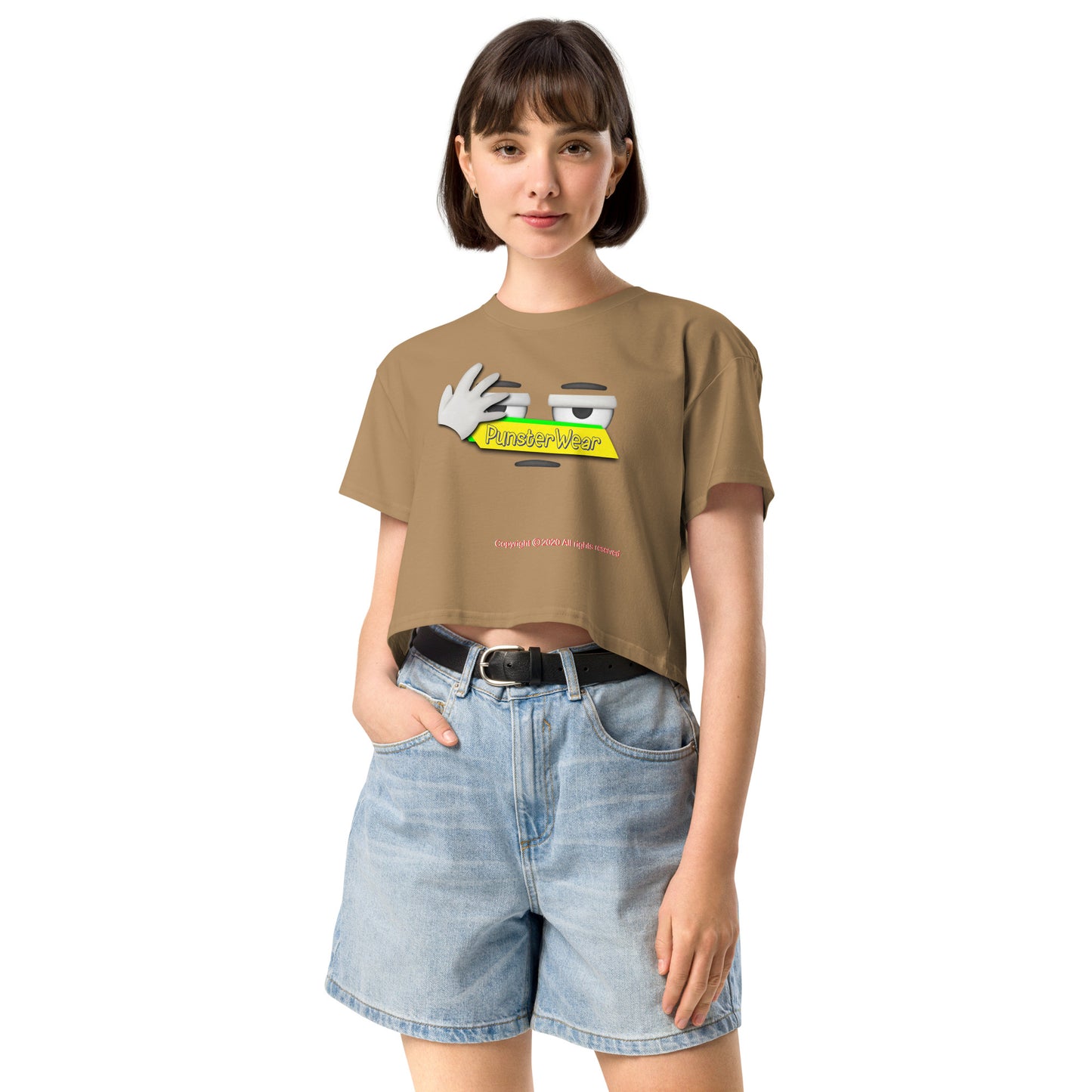 PunsterWear Logo  |  Women's Crop Top Crew Neck t-shirt