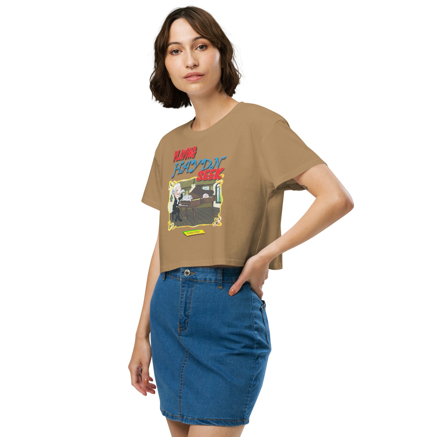 PLAYING HAYDN SEEK |  Women's Crop Top Crew Neck t-shirt