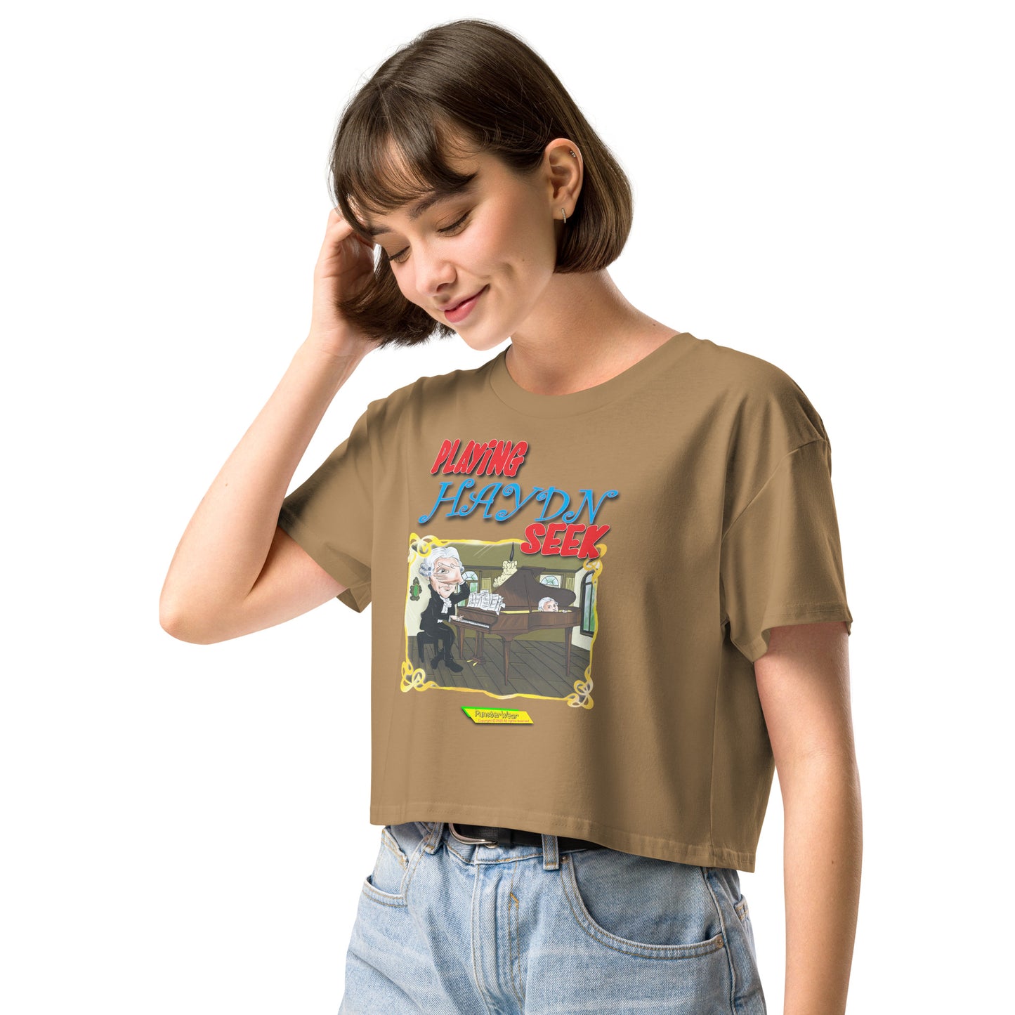 PLAYING HAYDN SEEK |  Women's Crop Top Crew Neck t-shirt