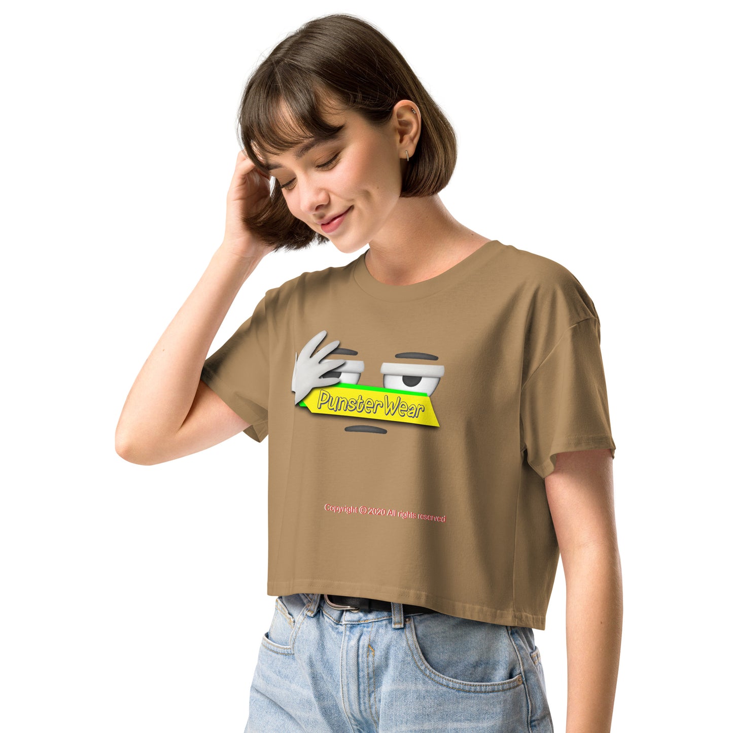 PunsterWear Logo  |  Women's Crop Top Crew Neck t-shirt