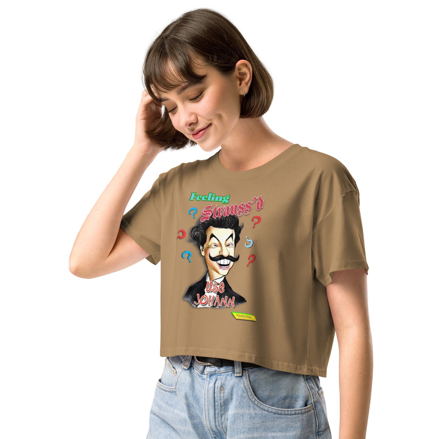 FEELING STRAUSS'D  |  Women's Crop Top Crew Neck t-shirt