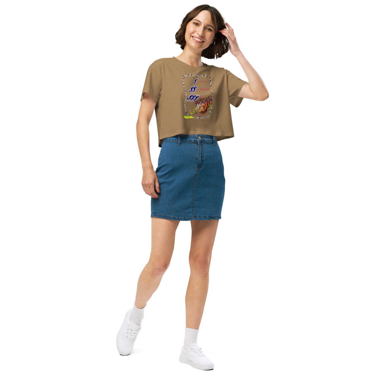 Triple Forte (FFF)-FRICKEN LOUD  |  Women's Crop Top Crew Neck t-shirt