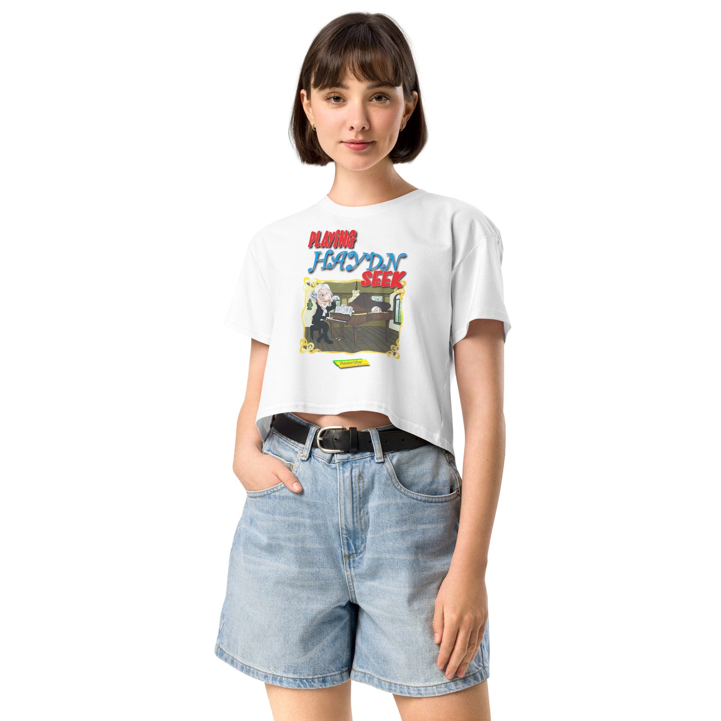 PLAYING HAYDN SEEK |  Women's Crop Top Crew Neck t-shirt