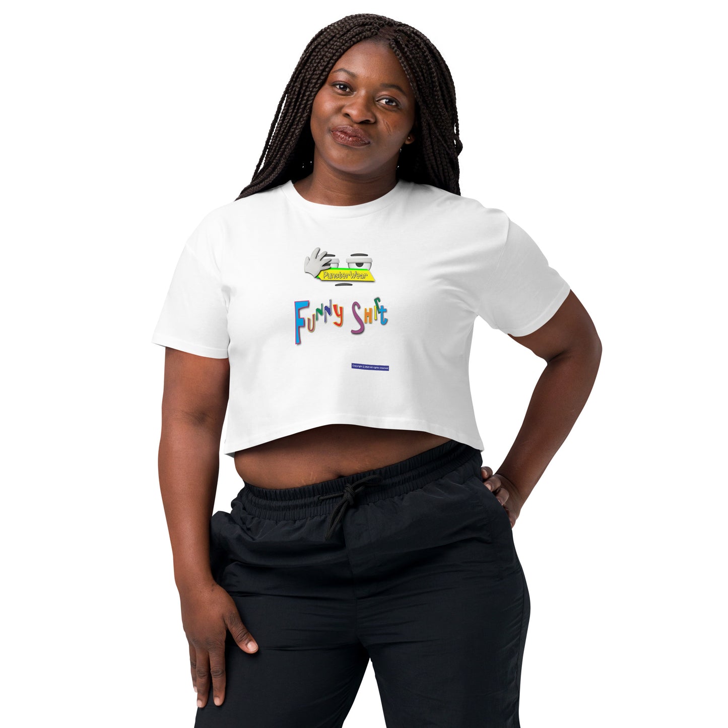 PunsterWear Funny Shi(r)t Logo (Top)  |  Women's Crop Top Crew Neck t-shirt