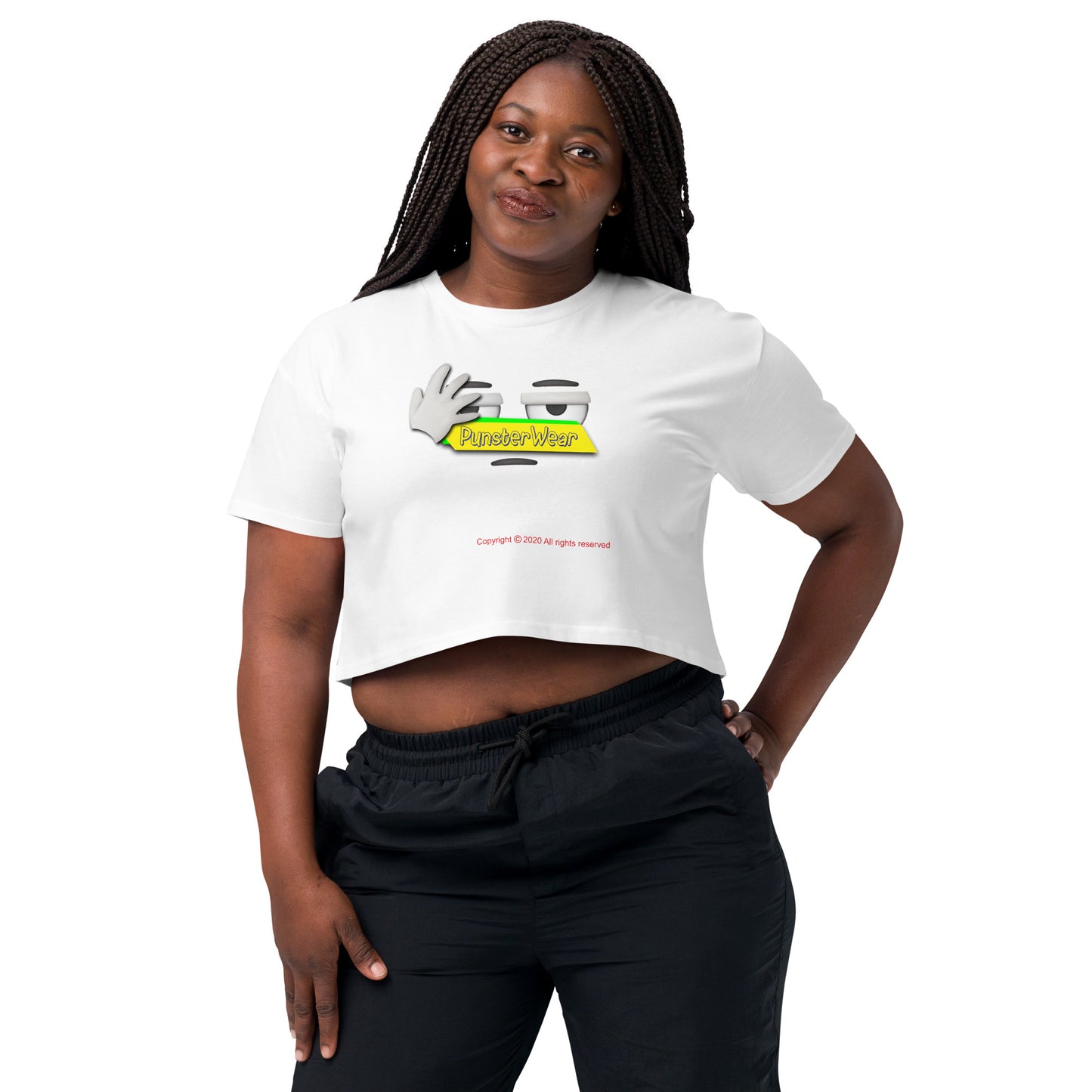 PunsterWear Logo  |  Women's Crop Top Crew Neck t-shirt