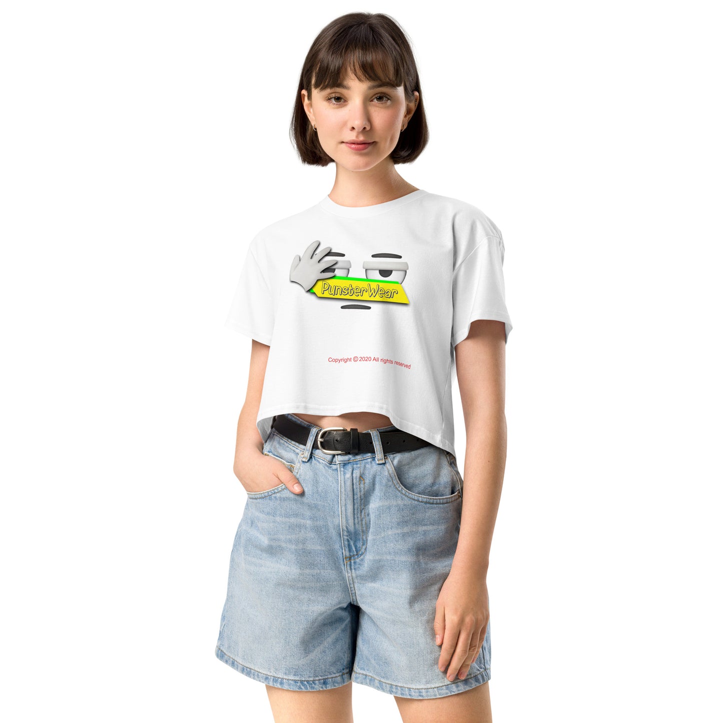 PunsterWear Logo  |  Women's Crop Top Crew Neck t-shirt