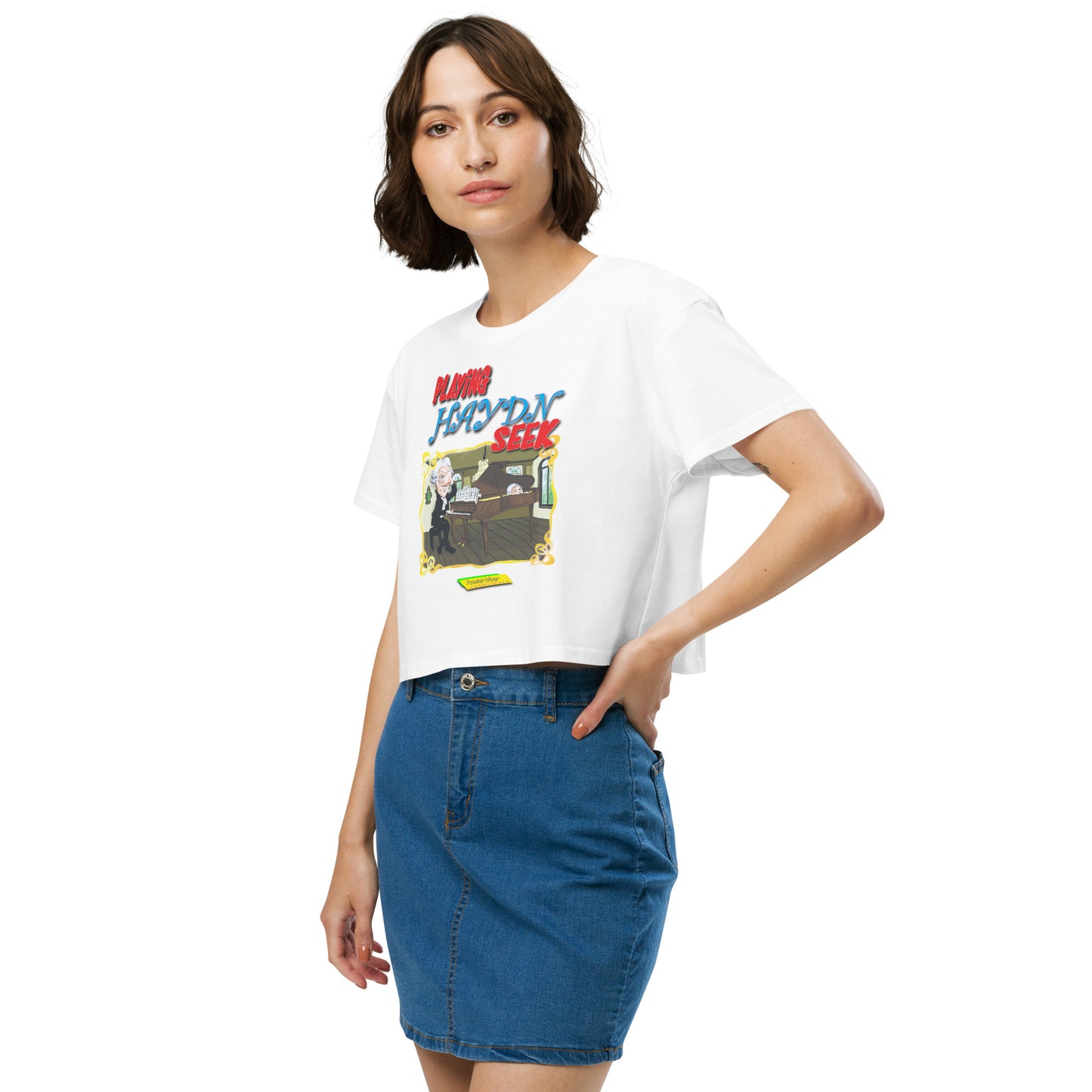 PLAYING HAYDN SEEK |  Women's Crop Top Crew Neck t-shirt