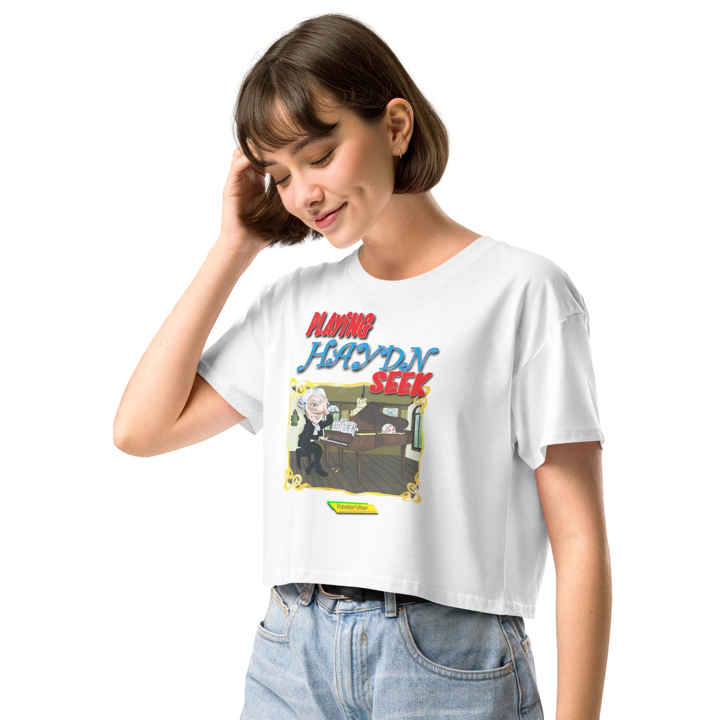 PLAYING HAYDN SEEK |  Women's Crop Top Crew Neck t-shirt